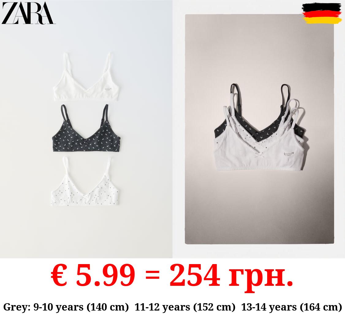 9-14 YEARS/ PACK OF THREE SHINY TOPS