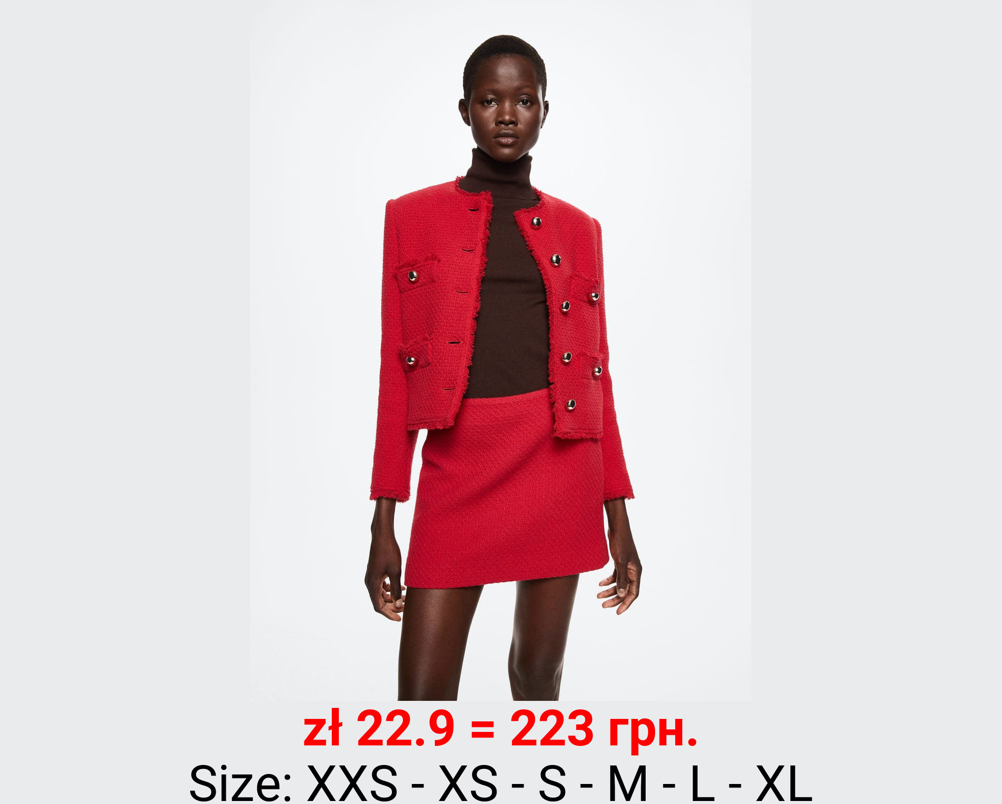 Minifalda tweed algodón