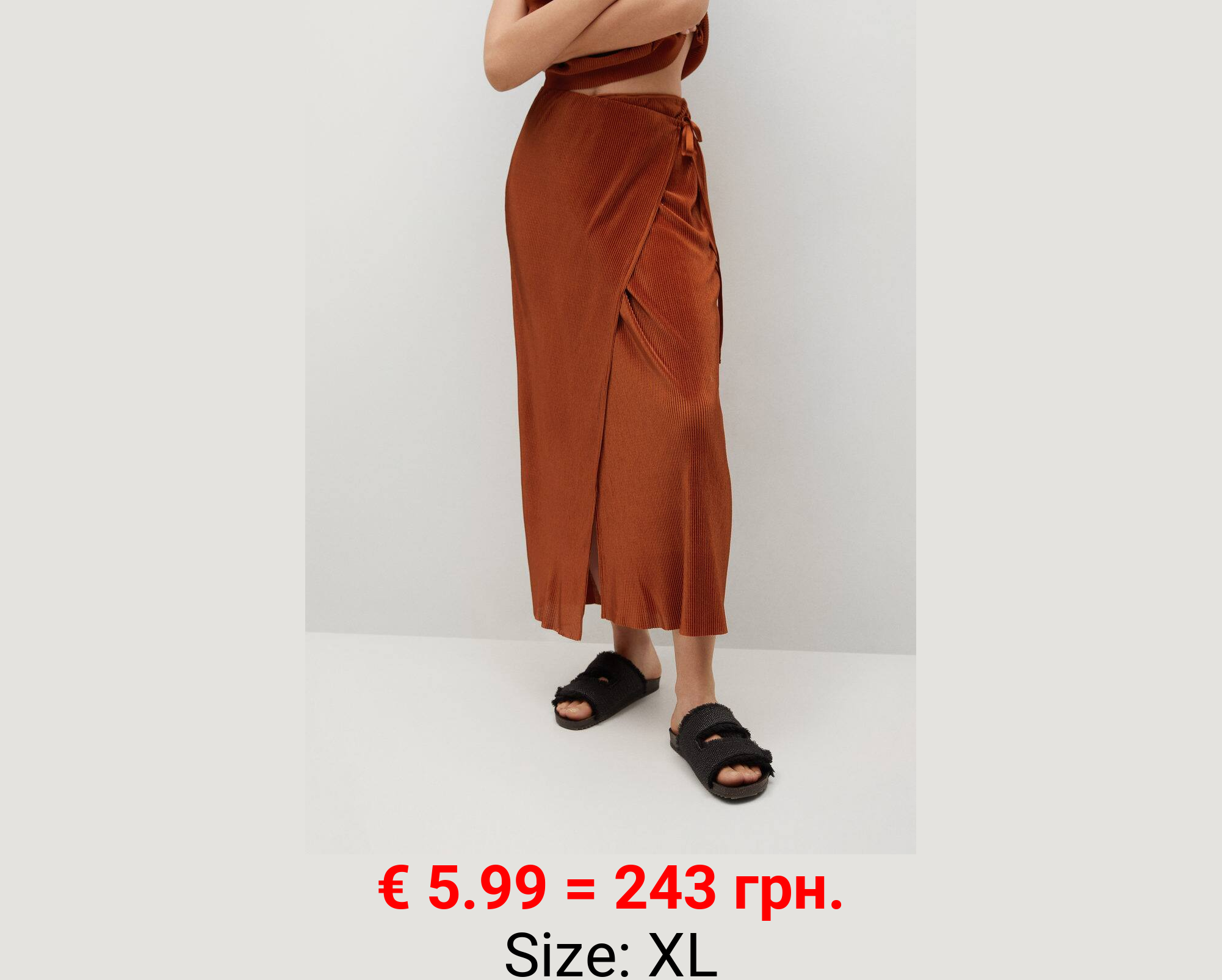 Falda plisada satinada