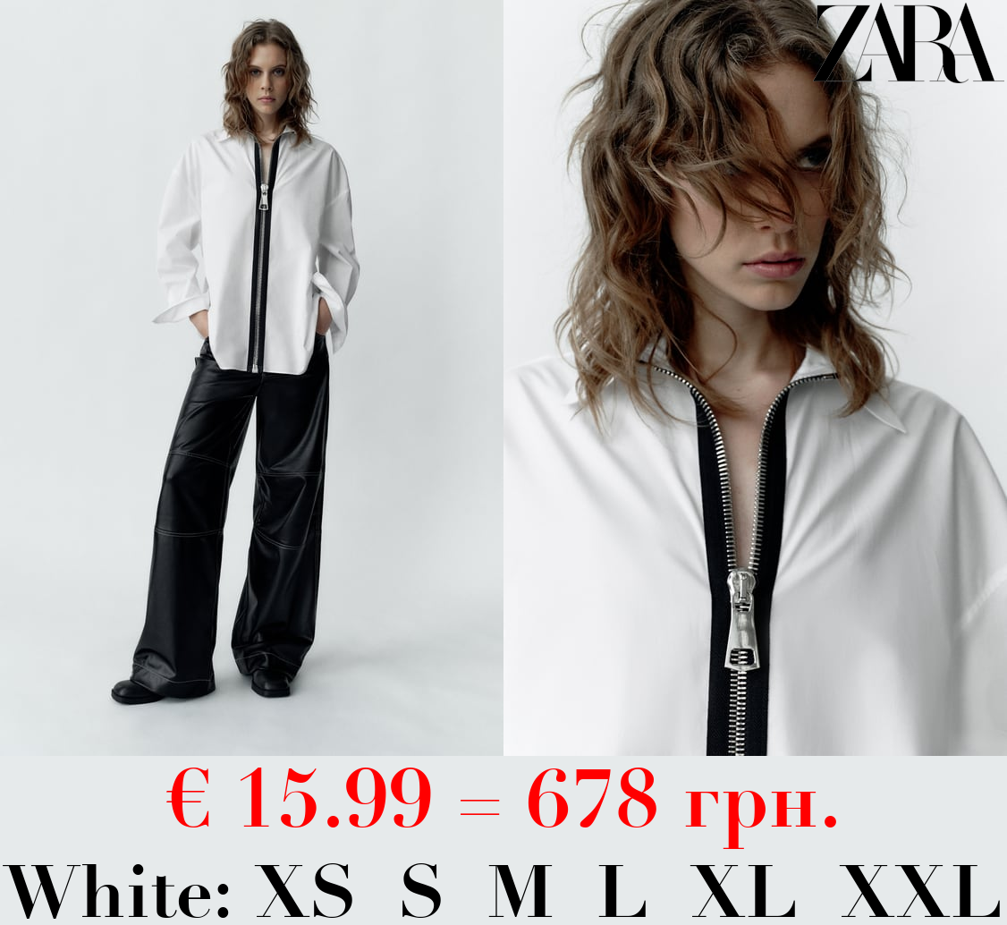 GABARDINE SHIRT WITH ZIP
