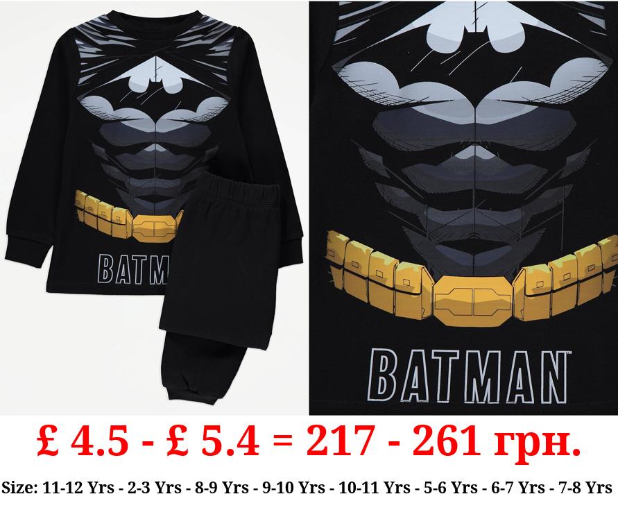 DC Comics Black Batman Long Sleeve Pyjamas