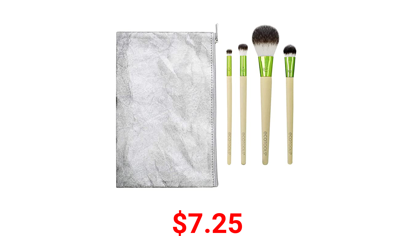EcoTools 3146 Vibes Kit Makeup Brush Gift Set with Travel Brush Bag For Power/Foundation and Concealer