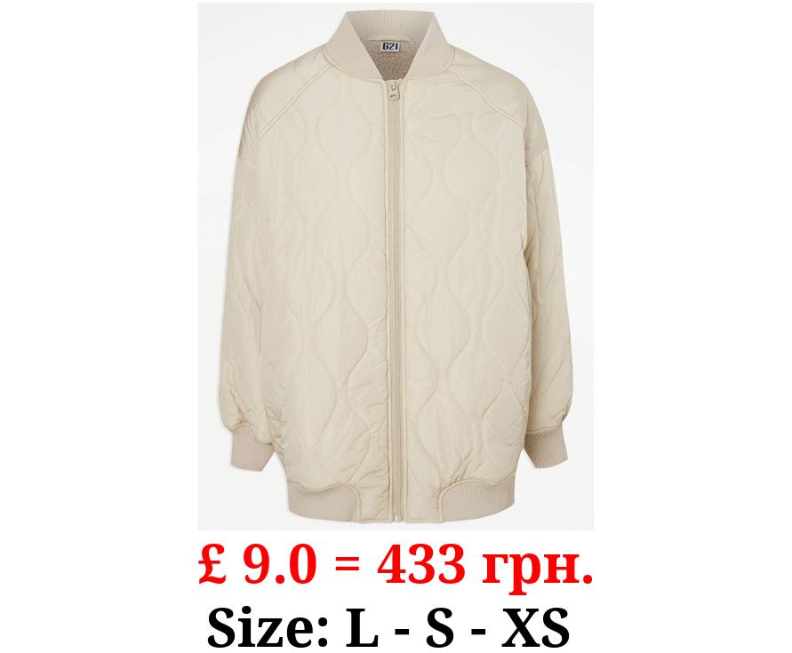 G21 Neutral Onion Quilted Oversized Jacket
