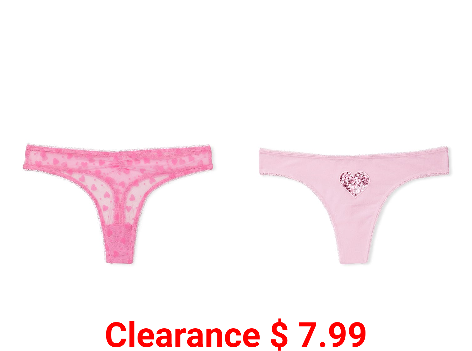 Ruffle Mesh Thong Panty