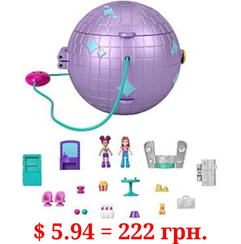 Polly Pocket Dolls and Accessories, Compact with 2 Micro Dolls, 15 Toy Pieces and 1 Fashion Piece, Double Play Skating