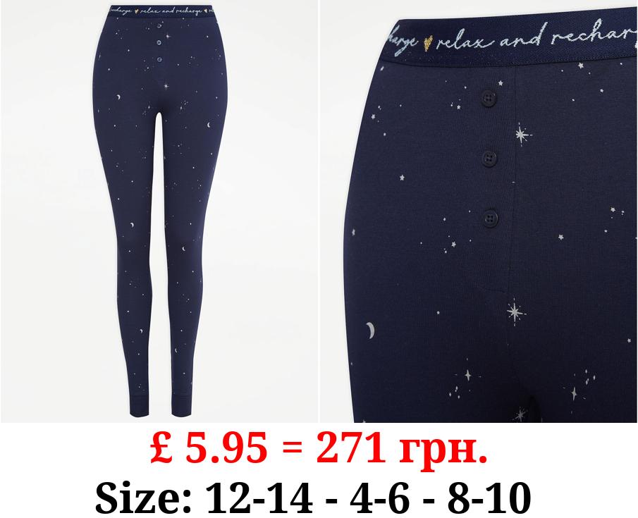 Navy Star Print Pyjama Bottoms