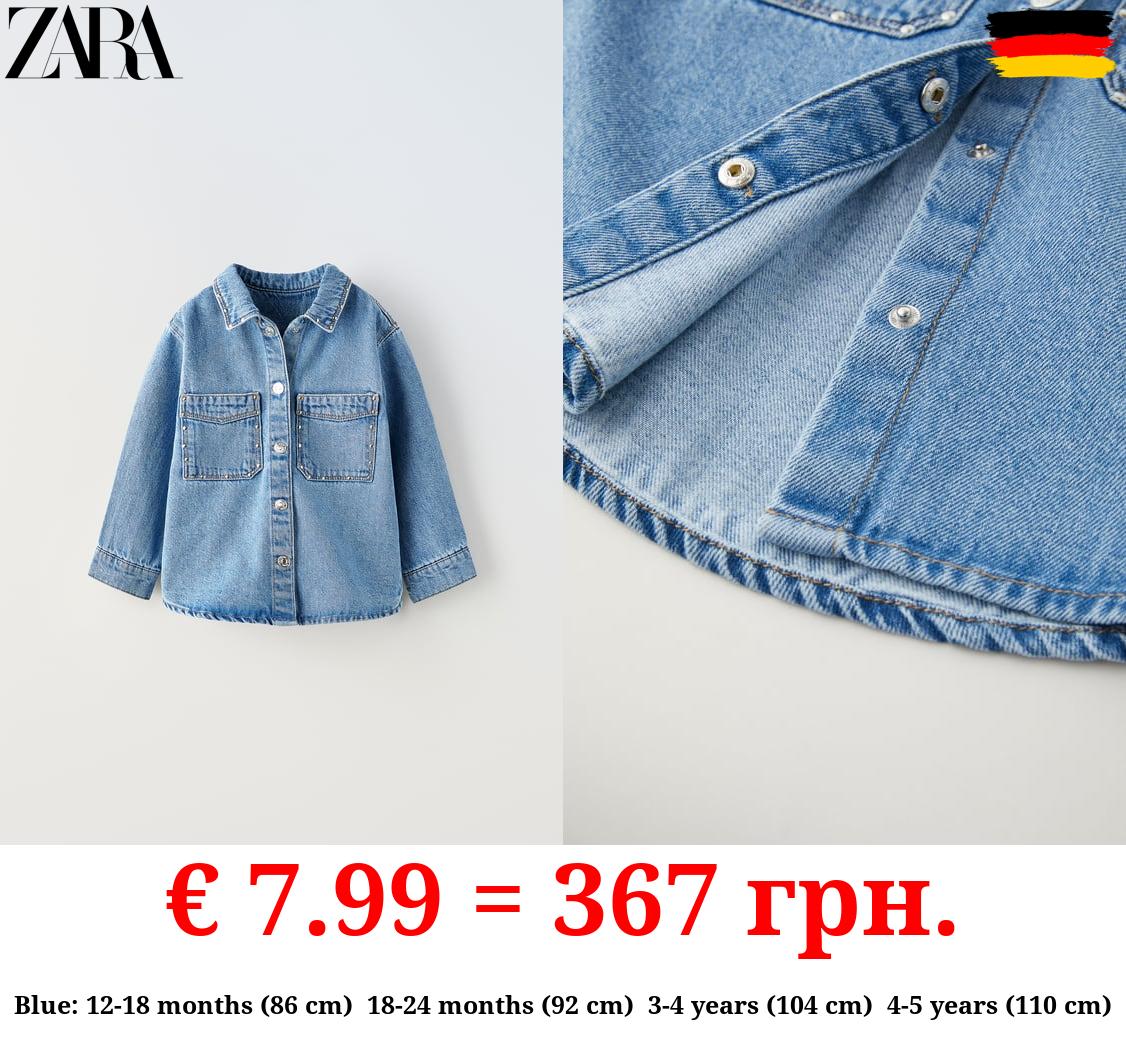 STUDDED DENIM OVERSHIRT