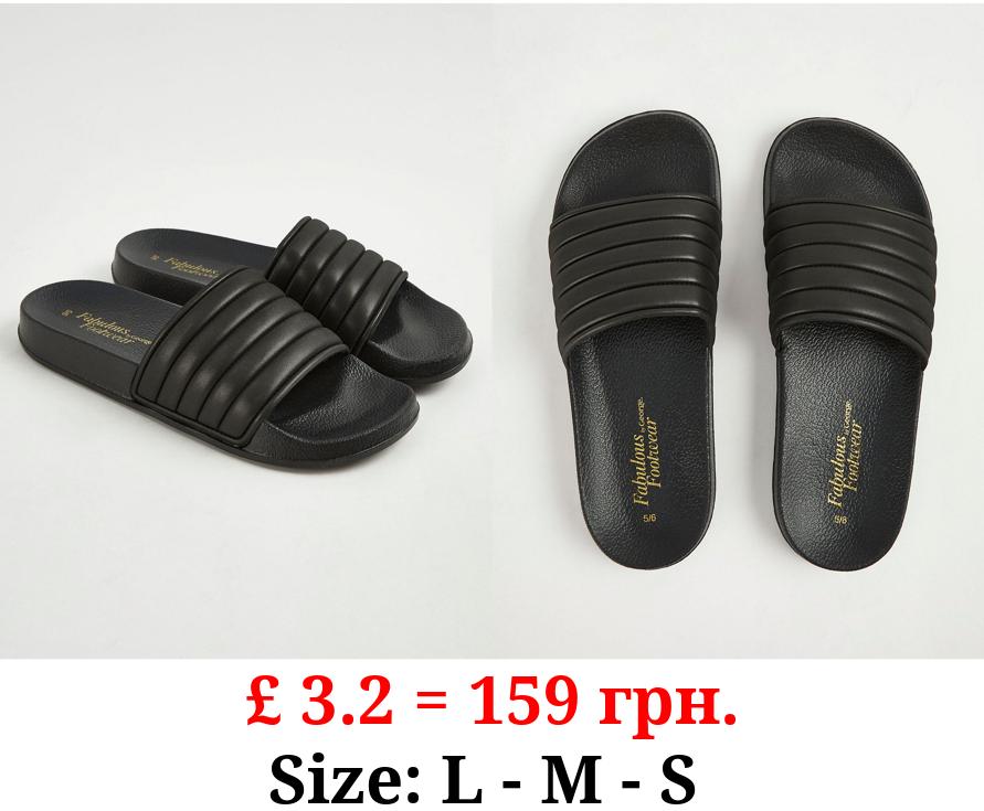 Black Ribbed Sliders