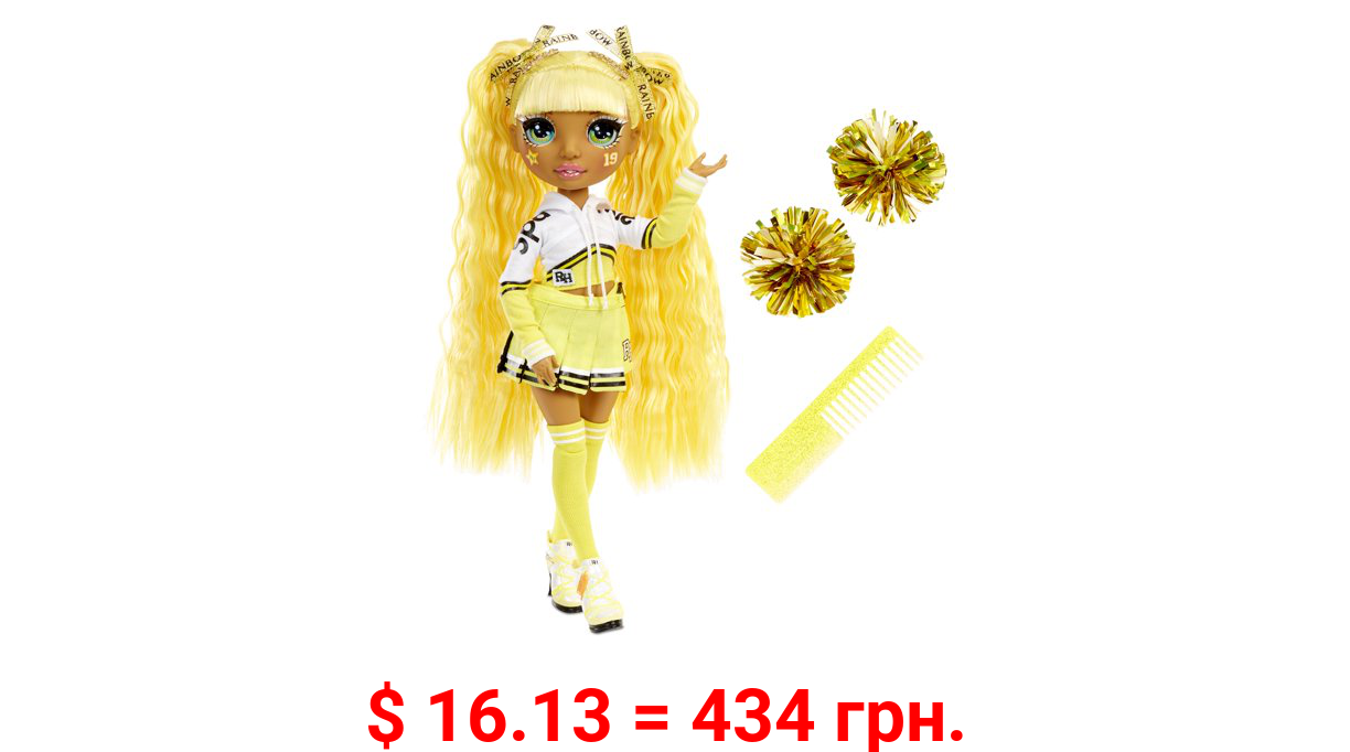 Rainbow High Cheer Sunny Madison – Yellow Fashion Doll with Pom Poms, Cheerleader Doll, Toys for Kids 6-12 Years Old