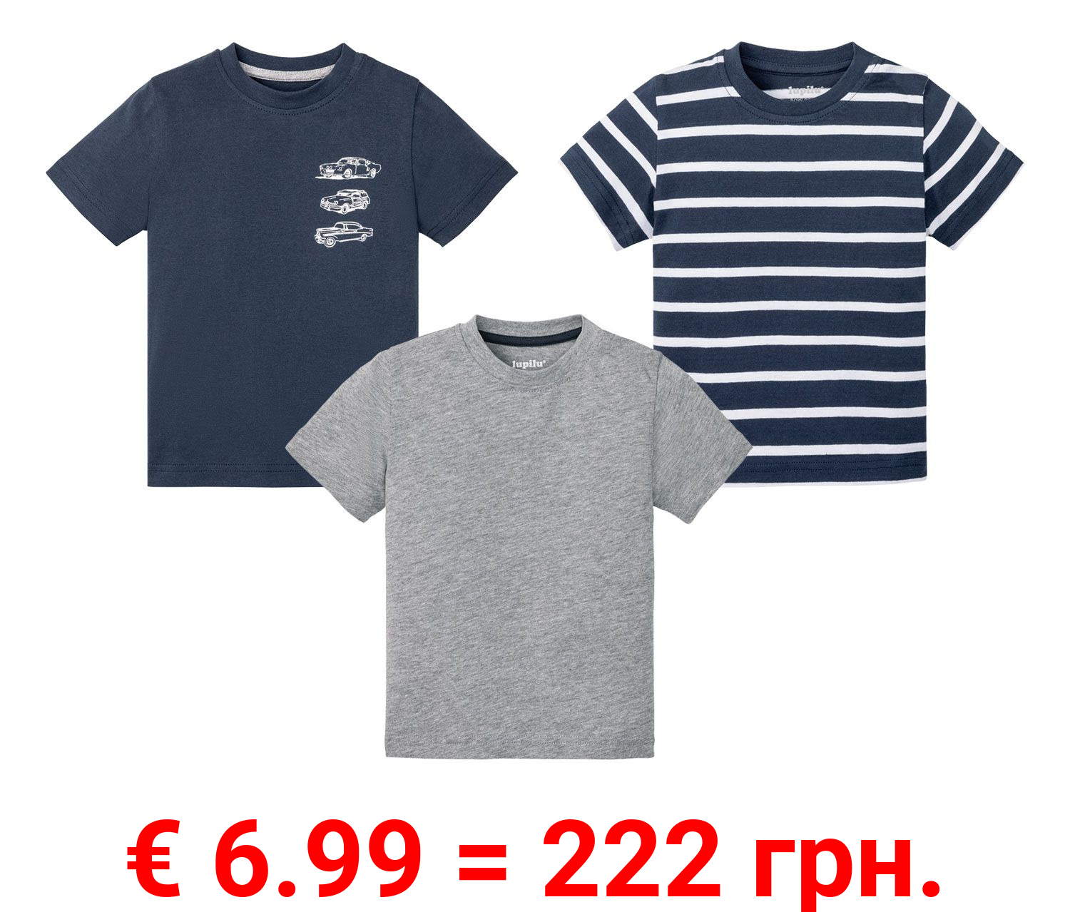 LUPILU® Kleinkinder T-Shirts Jungen, 3 Stück
