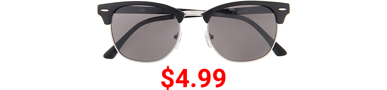 Stylle Unisex Polarized Semi Rimless Sunglasses for Men Women UV400 protection Glasses with Case