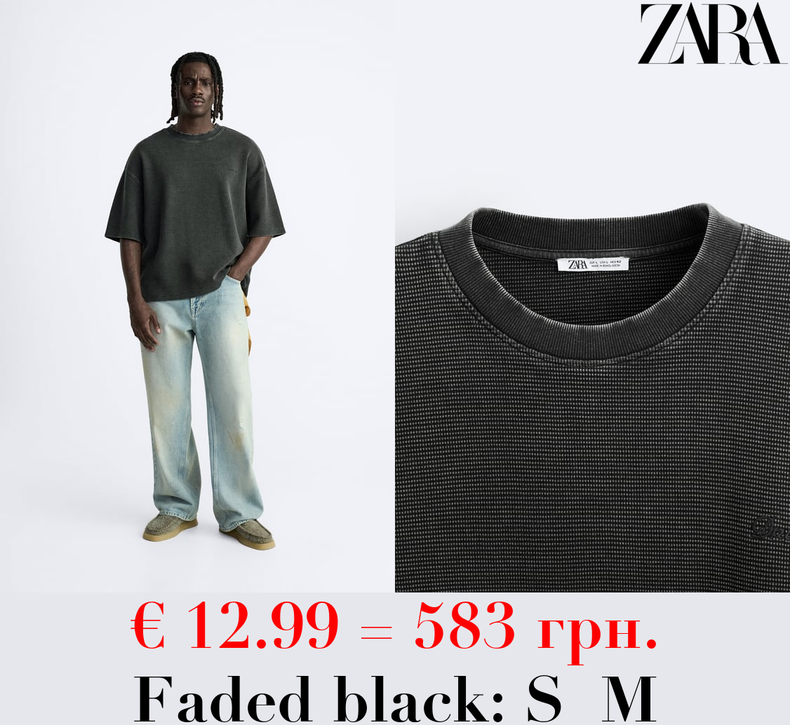 CHECK-TEXTURE SWEATSHIRT