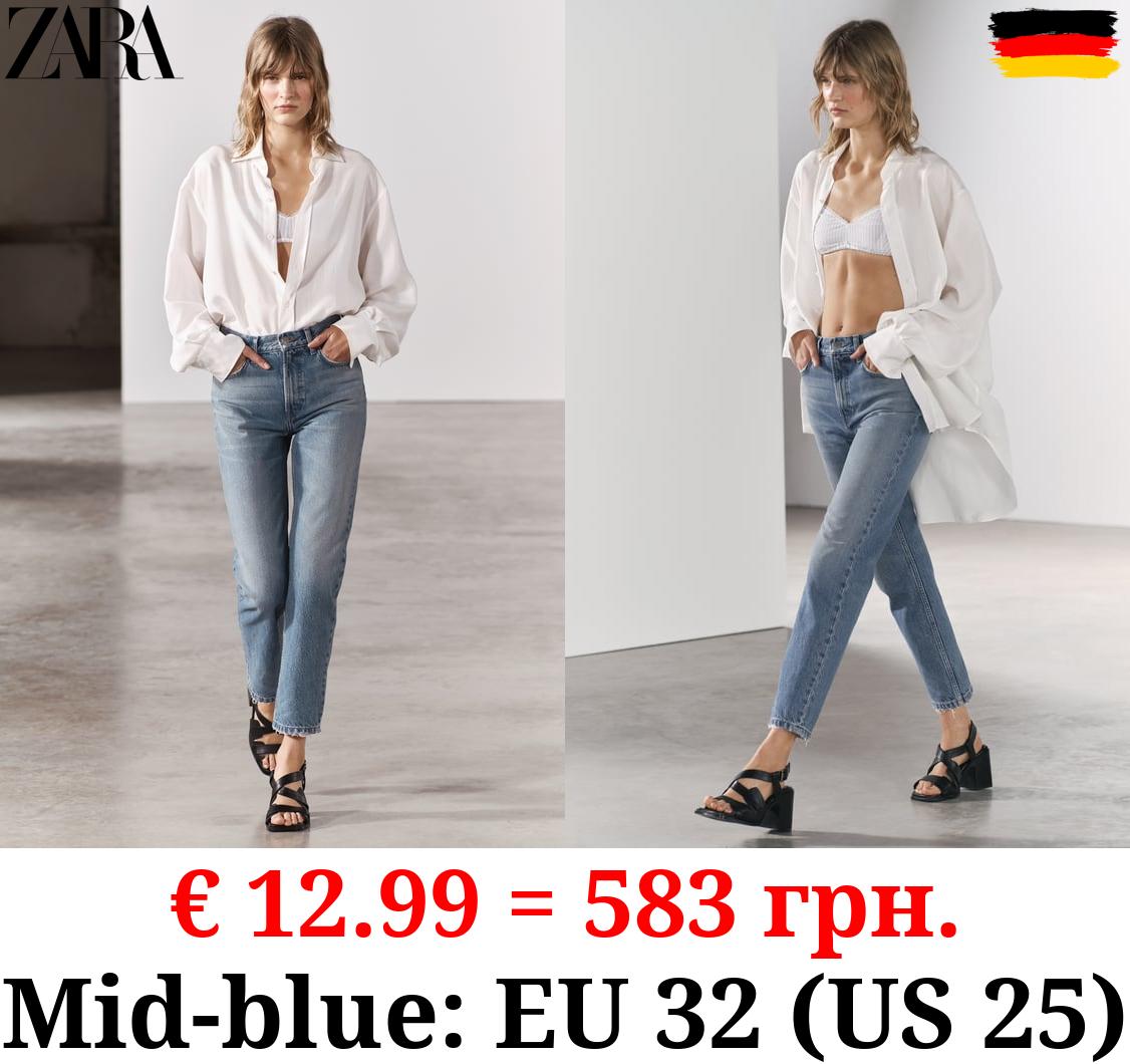 ZW COLLECTION STRAIGHT-LEG MID-RISE CROPPED JEANS