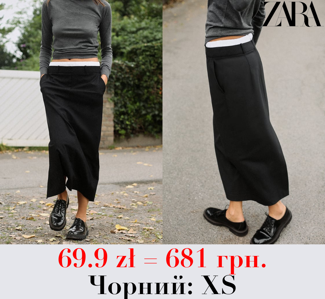 СПІДНИЦЯ-ОЛІВЕЦЬ ІЗ ПОДВІЙНИМ ПОЯСОМ