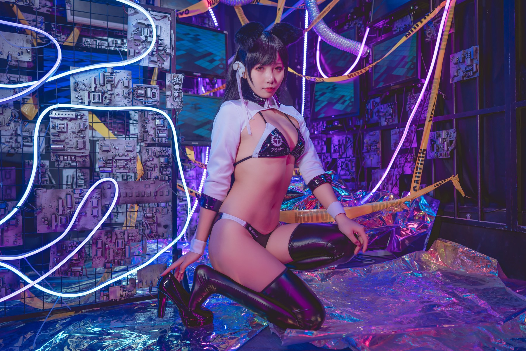 Cosplay 墨玉 爱宕机车服 55