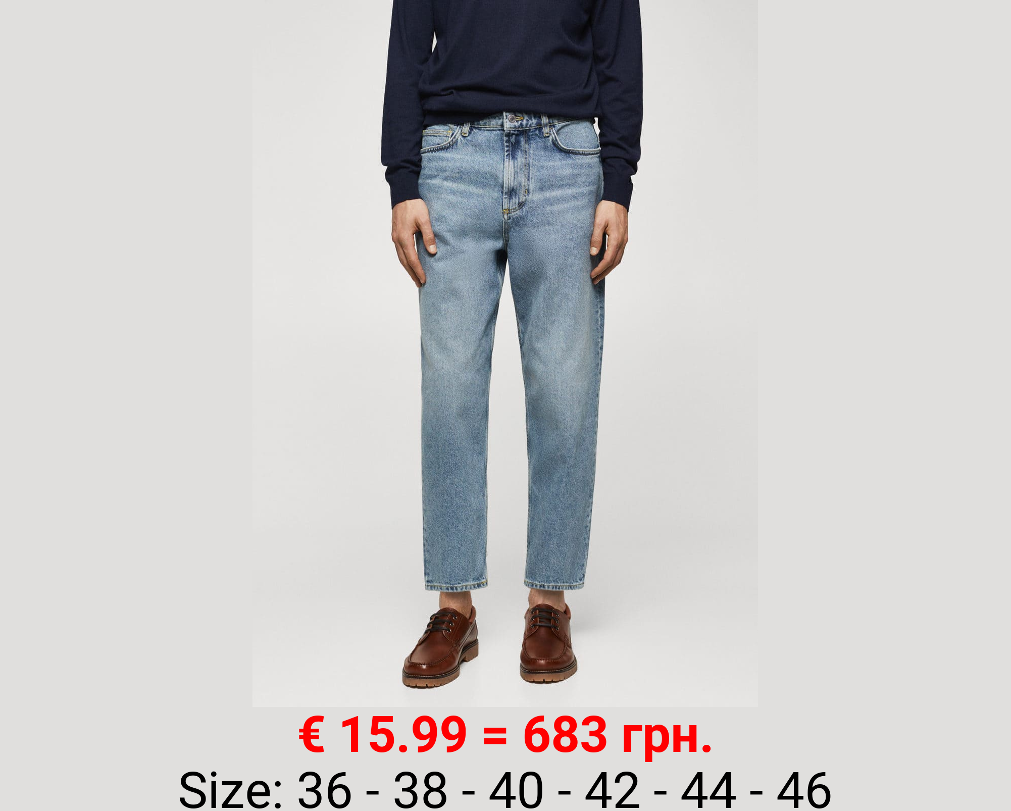 Jeans tapered loose cropped 