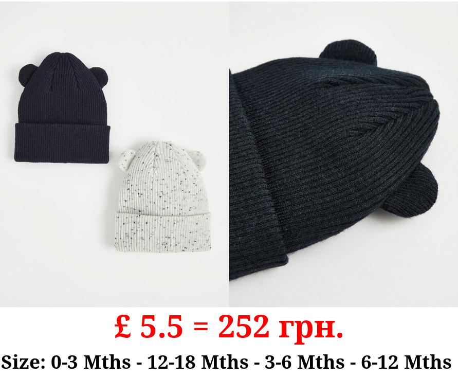 Knitted Ear Hats 2 Pack