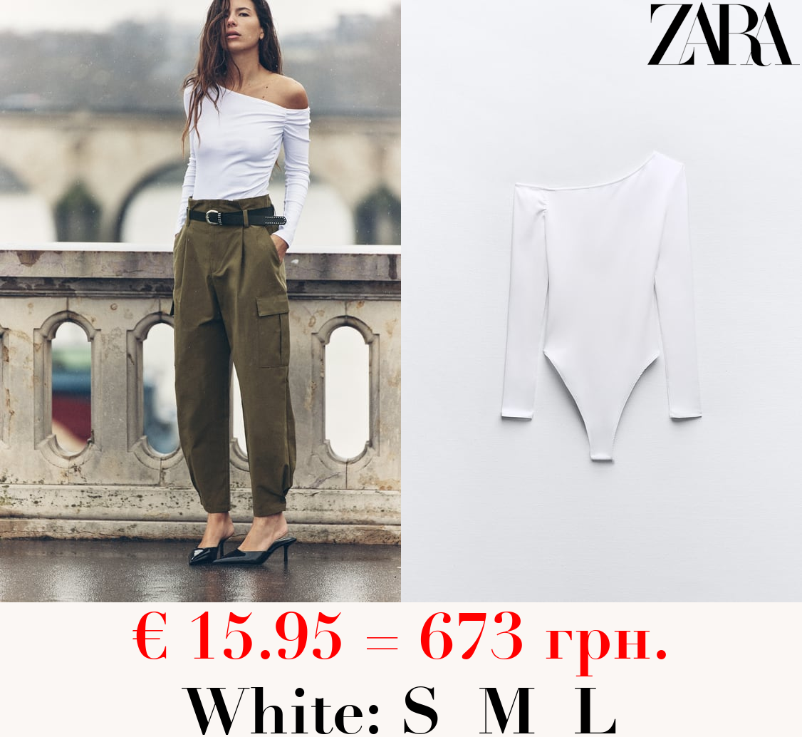 ASYMMETRIC DRAPED BODYSUIT