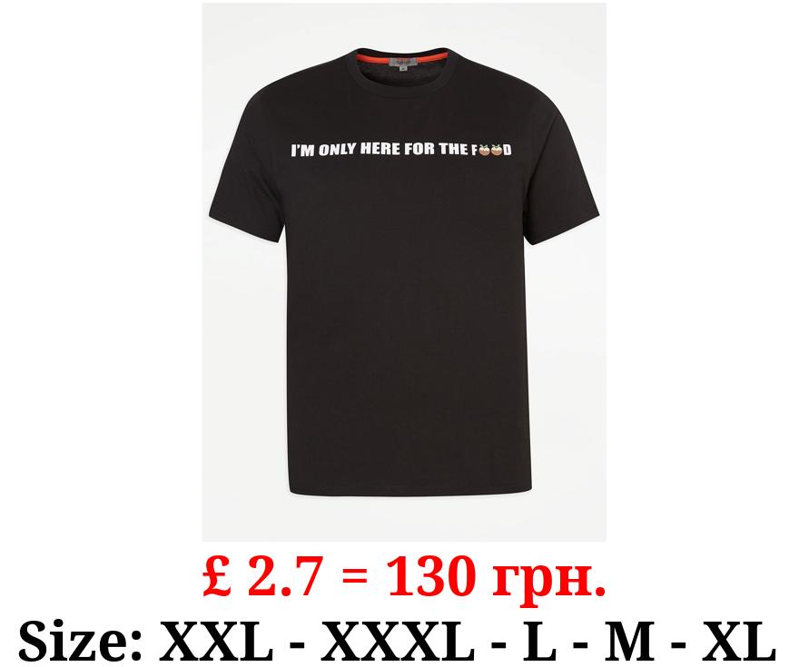 Black Only Here For The Food Christmas T-Shirt