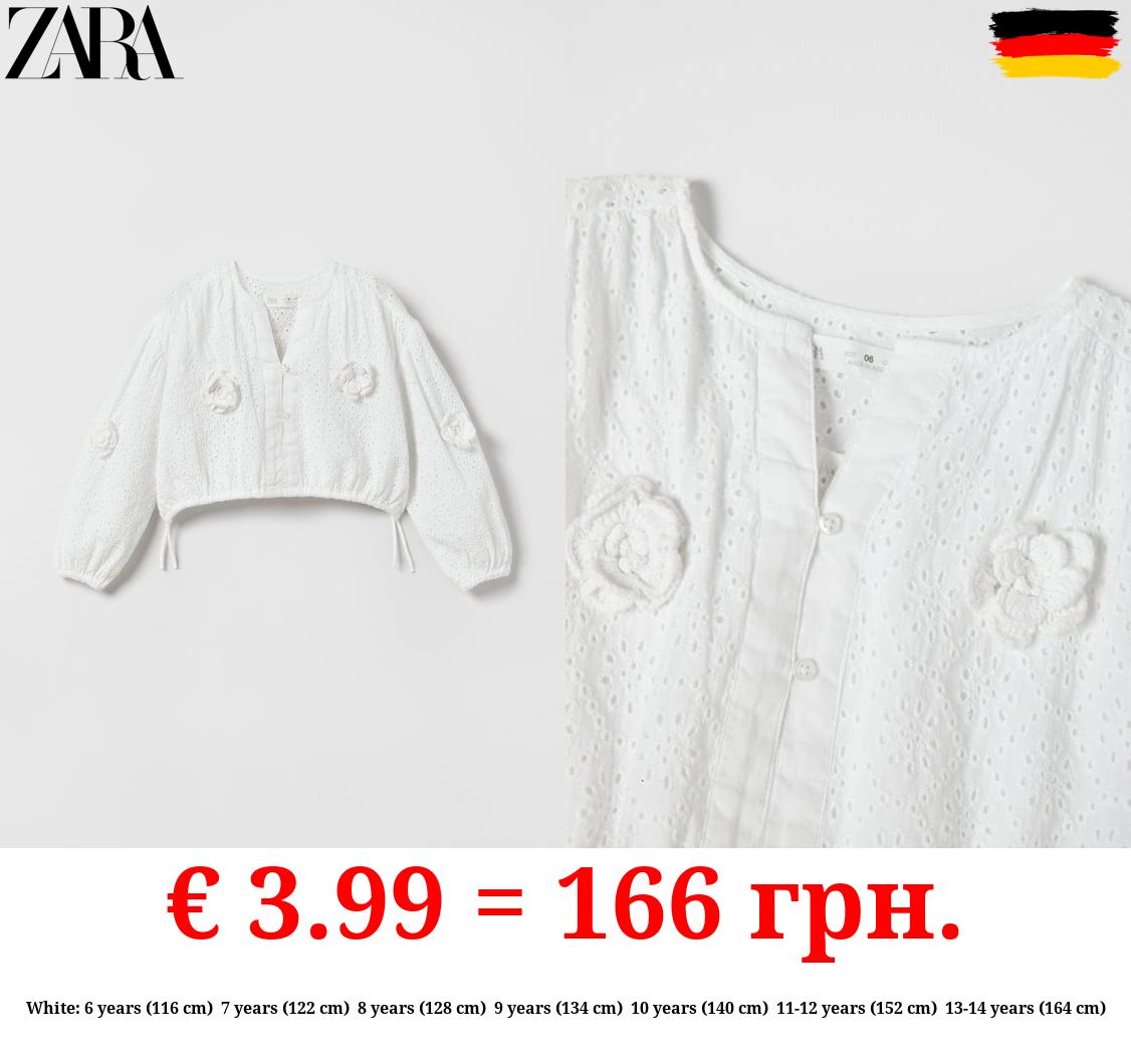 EMBROIDERED BLOUSE WITH CROCHET DETAIL