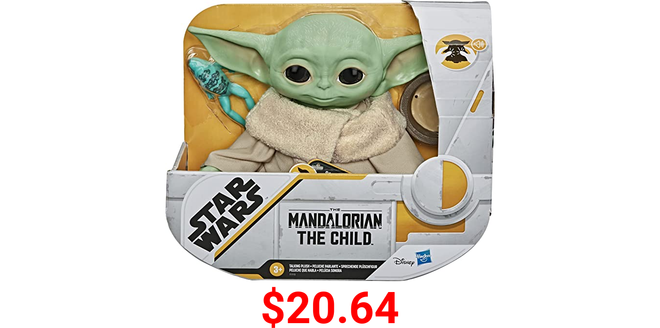 Star Wars The Child Talking Plush Toy with Character Sounds and Accessories, The Mandalorian Toy for Kids Ages 3 and Up , Green