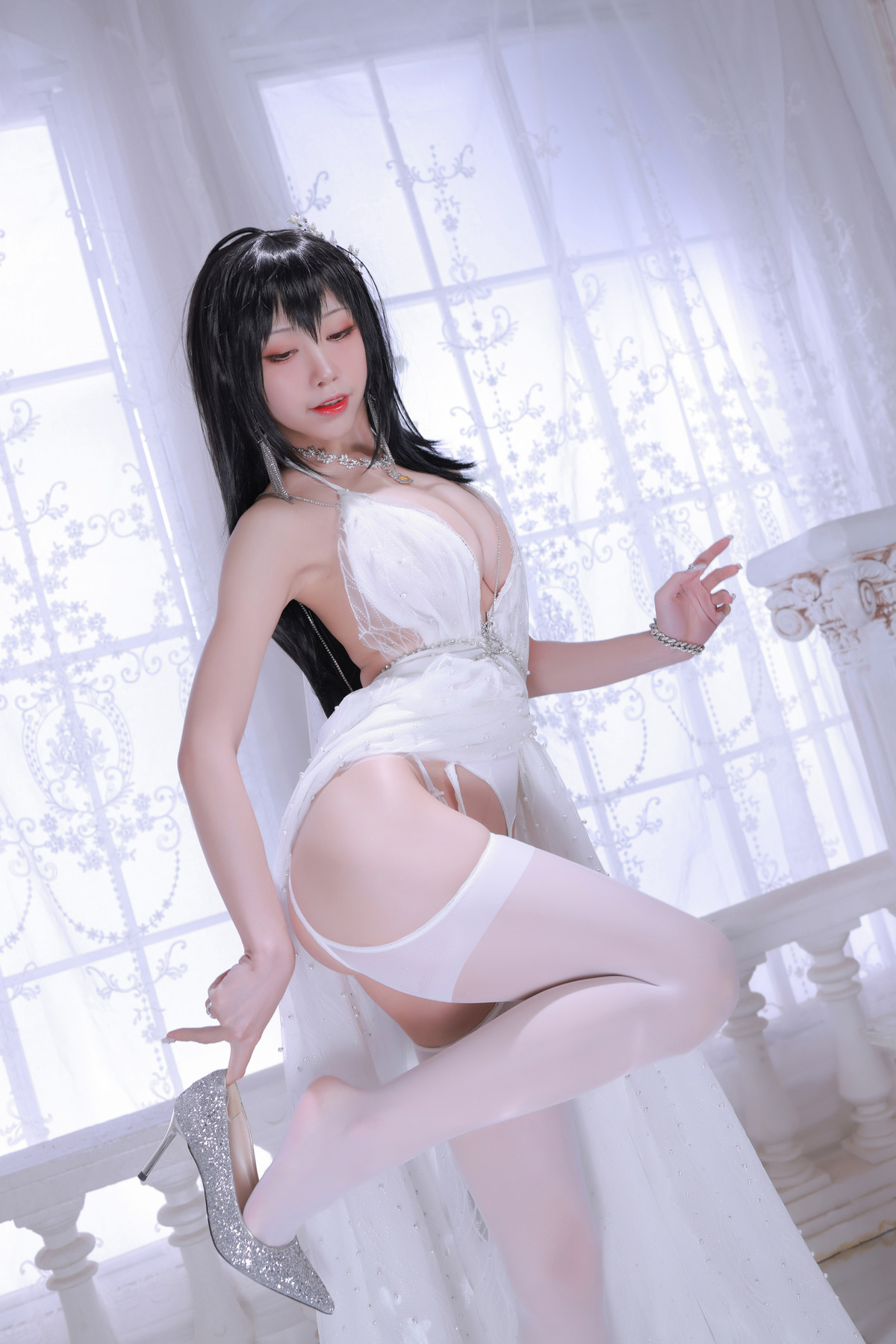 水淼aqua Cosplay 大凤婚纱 2