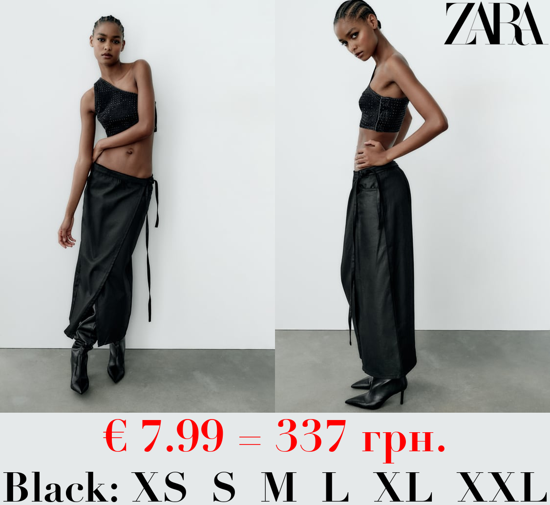 TRF DENIM COATED SKIRT