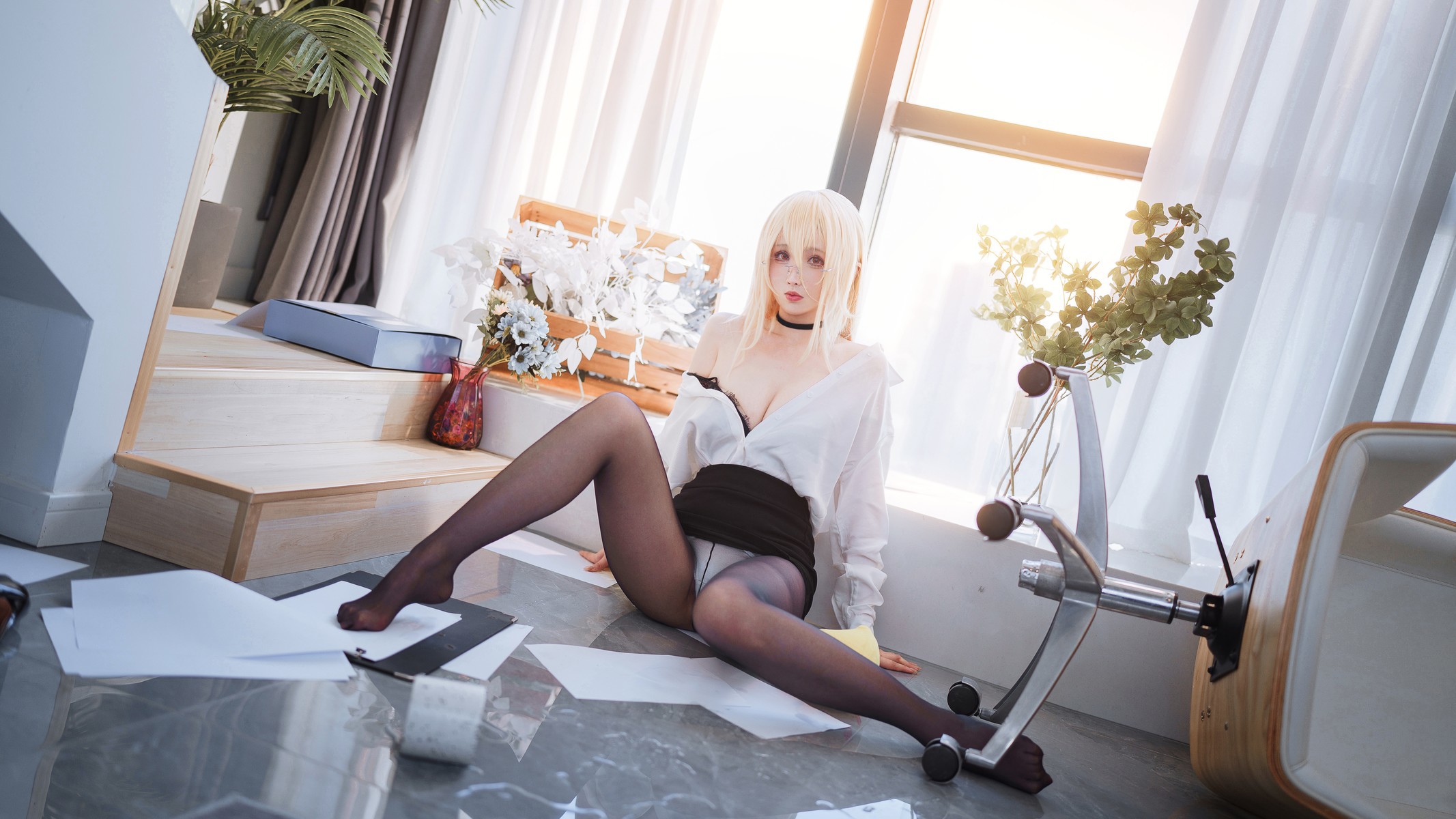 Cosplay rioko凉凉子 碧蓝航线 冤仇 办公室的意外 27