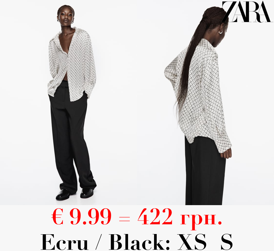 SATIN GEOMETRIC PRINT SHIRT