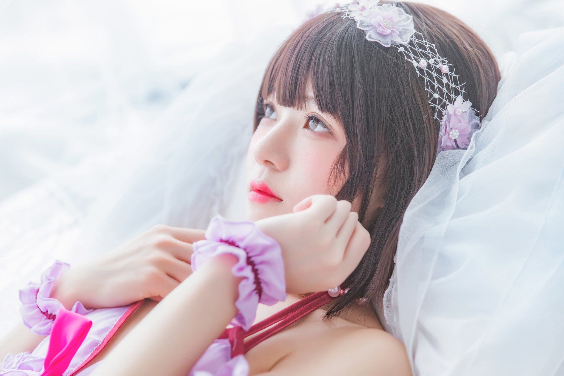 [桜桃喵] 加藤惠 Megumi Kato 紫色小睡裙 33