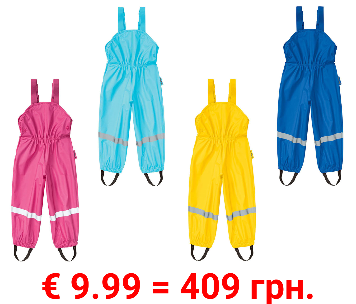 Playshoes Kleinkinder Mädchen / Jungen Regenlatzhose mit Reflektoren