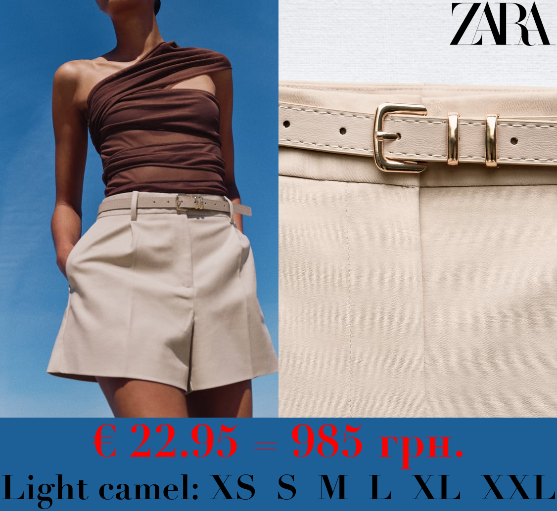 DARTED BERMUDA SHORTS WITH BELT