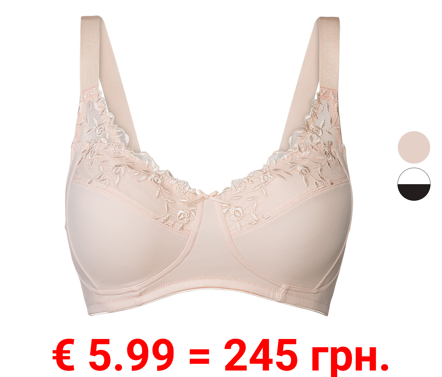 esmara® Damen Soft BH mit eleganter Stickerei und Zierschleife