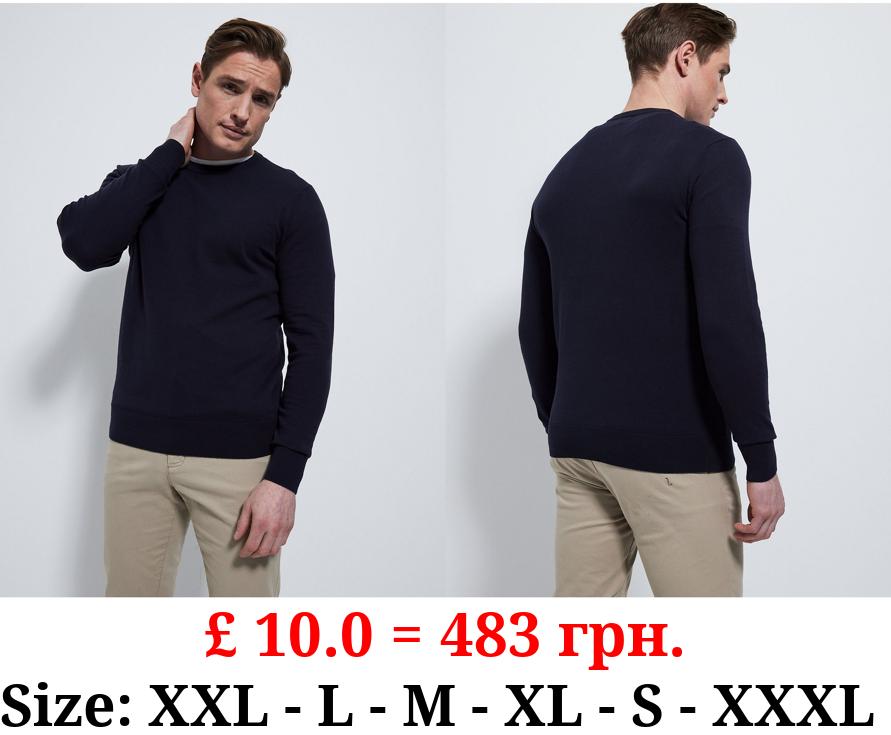 Navy Crew Neck Jumper