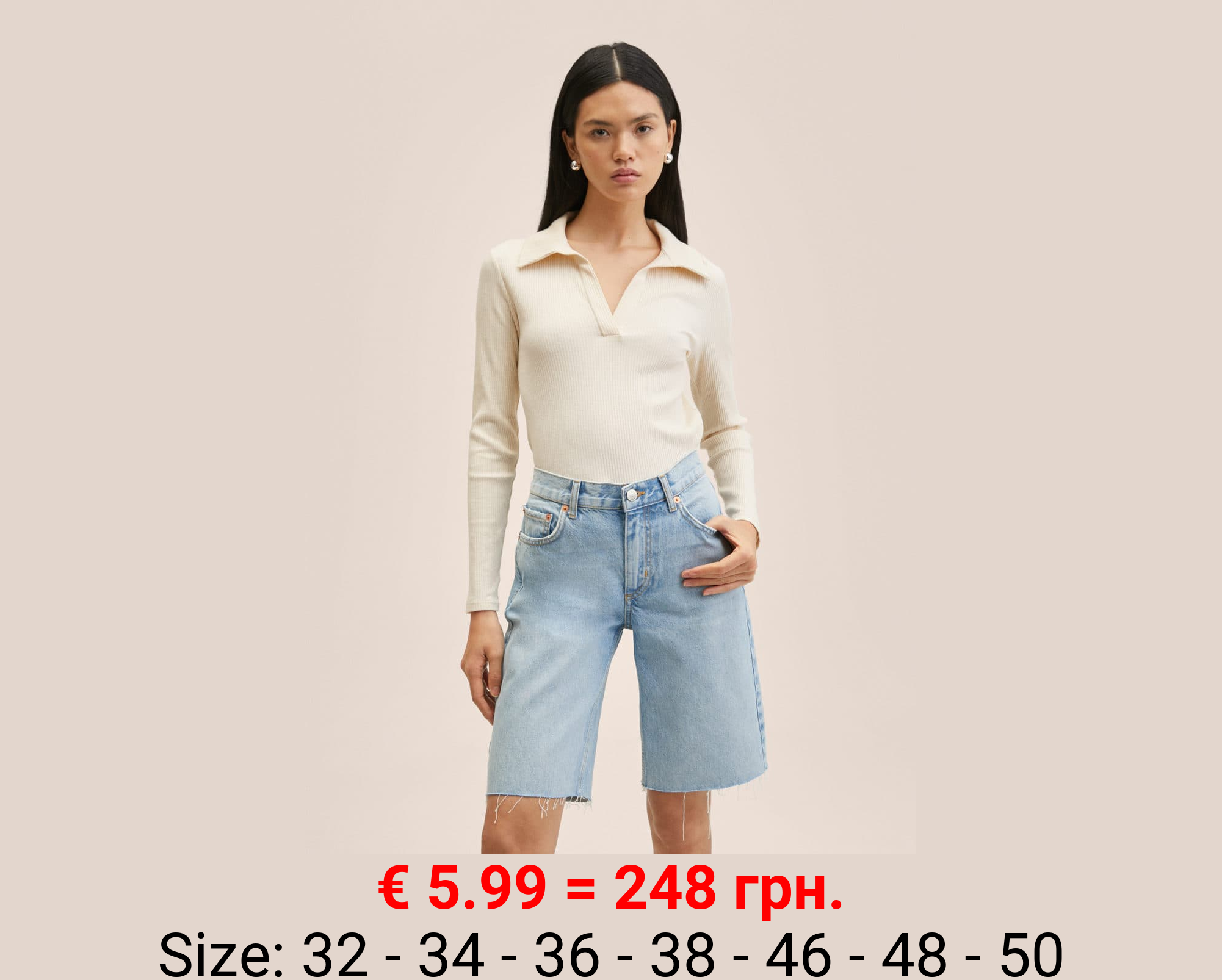 Bermudas vaqueras bajo deshilachado