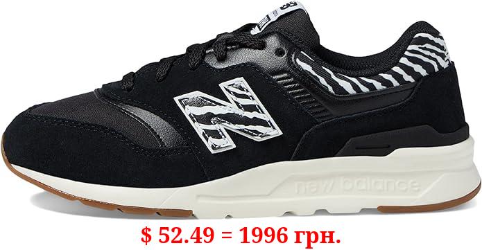 New Balance Kid's 997h V1 Lace-up Sneaker, Black/Sea Salt/White, 7 Big Kid