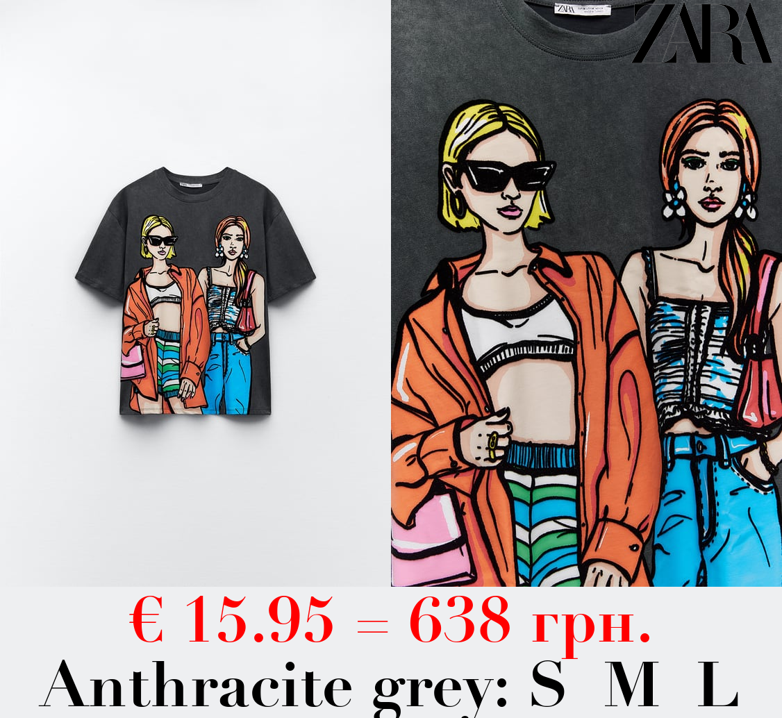 FADED GIRL PRINT T-SHIRT