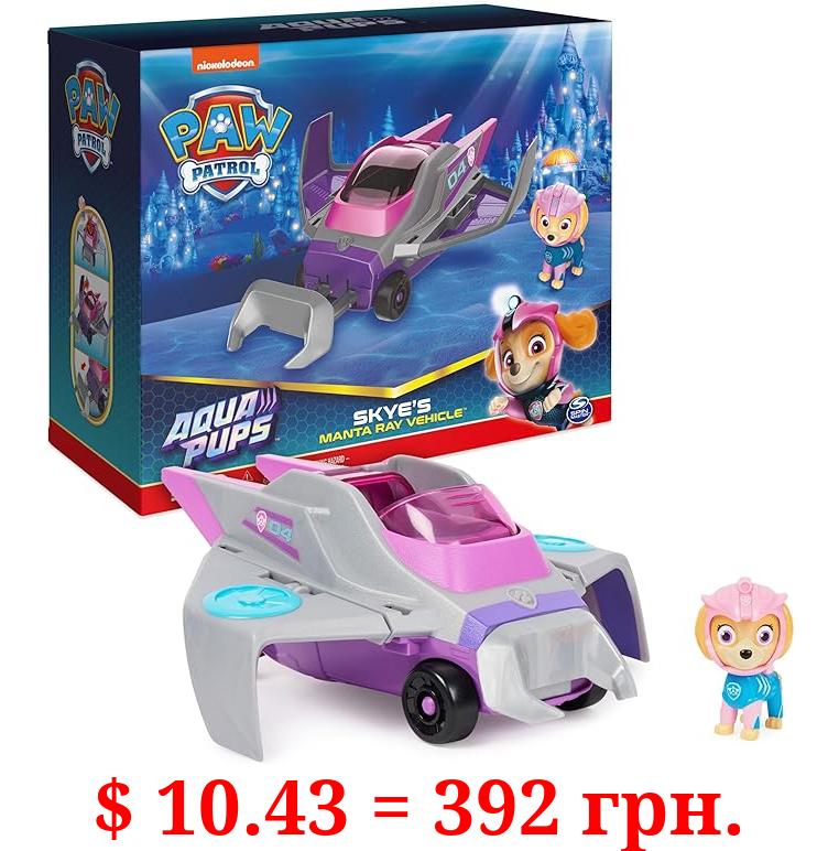 Paw Patrol Aqua Pups Skye Transforming Manta Ray Vehicle with Collectible Action Figure, Kids Toys for Ages 3 and up