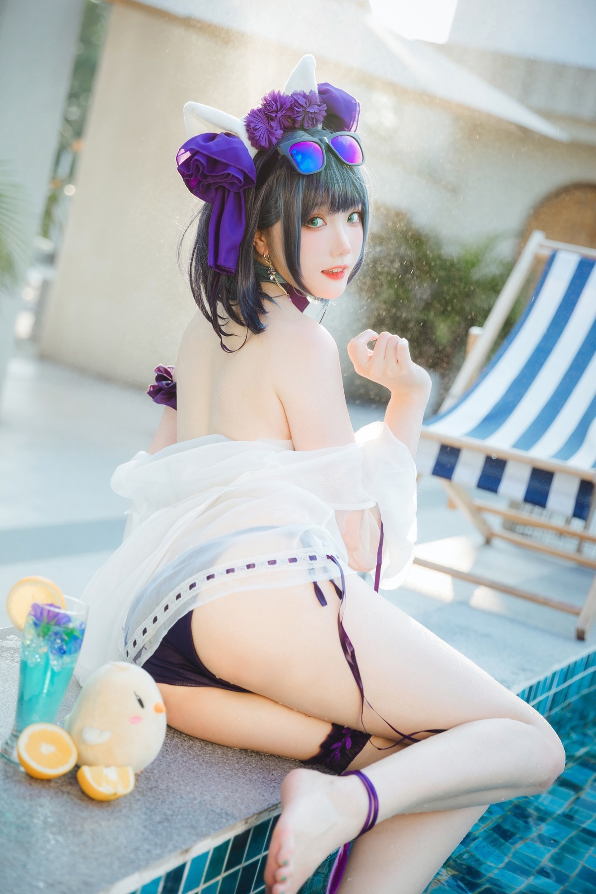 Cosplay 瓜希酱福利 柴郡泳装 5