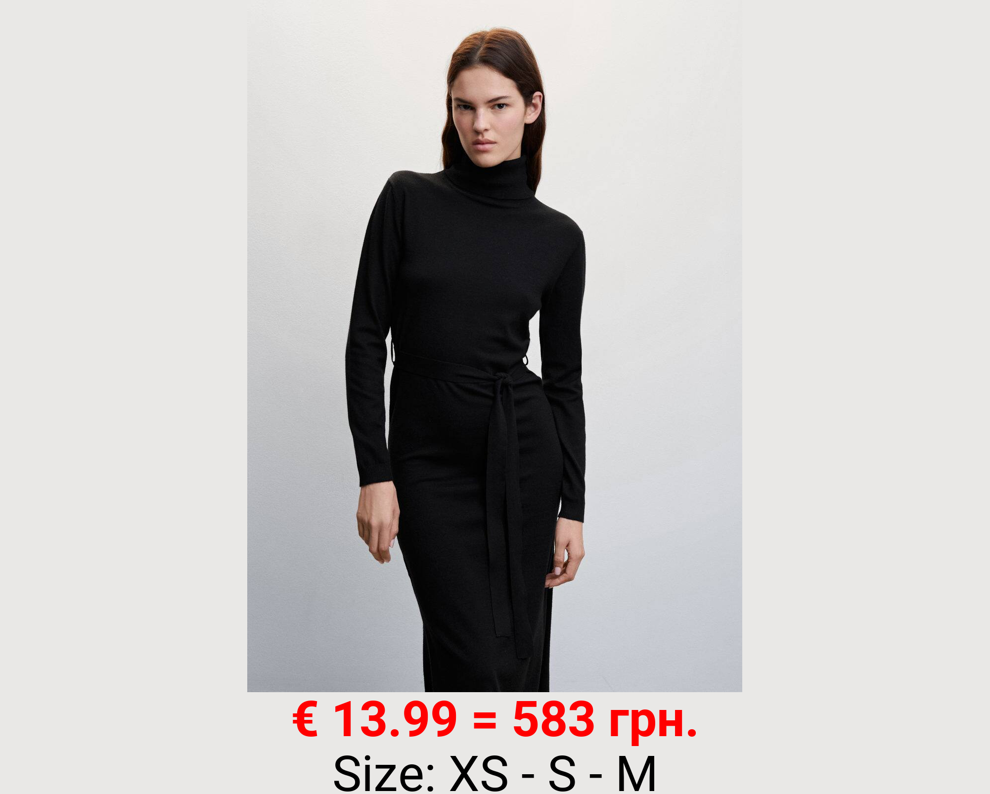 Vestido punto cuello vuelto