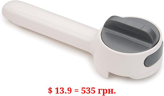 Joseph Joseph Can-Do Plus Compact Can Opener Manual Easy Twist Pull Tab Stainless Steel Portable Space-Saving, White