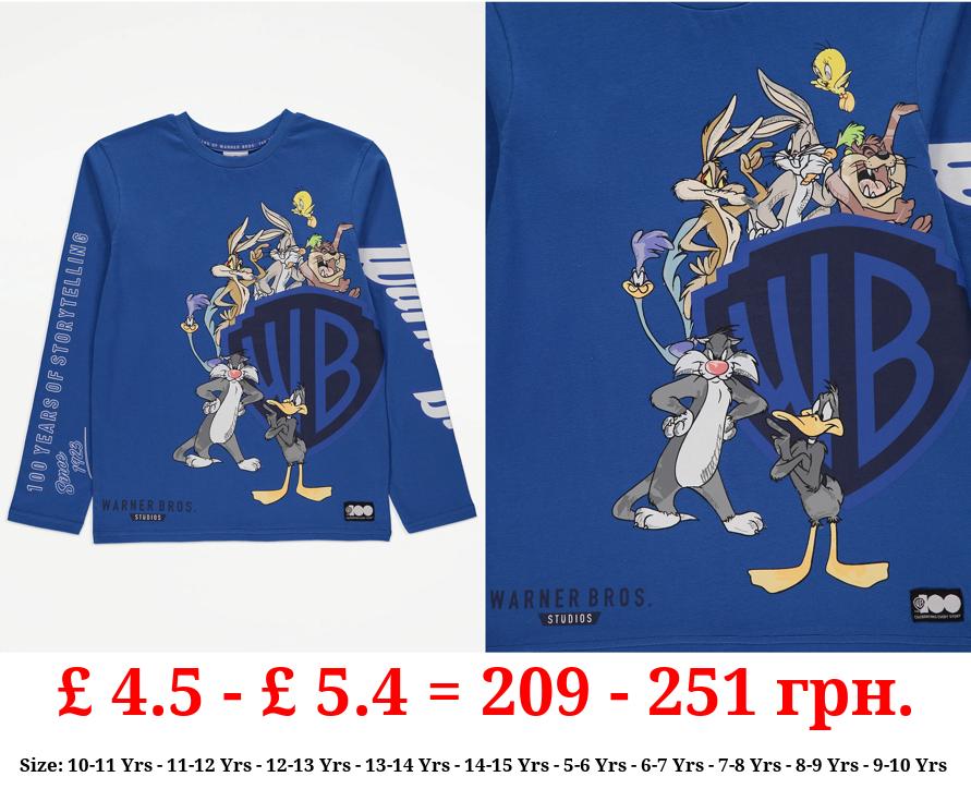 100 Years of Warner Bros Blue Long Sleeve Top