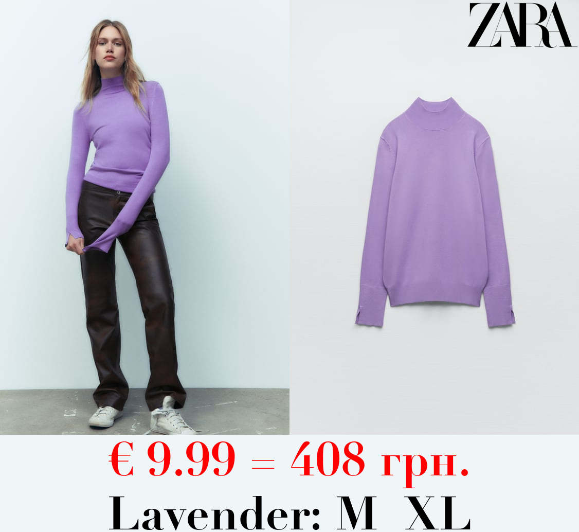 BASIC KNIT SWEATER WITH A HIGH NECK