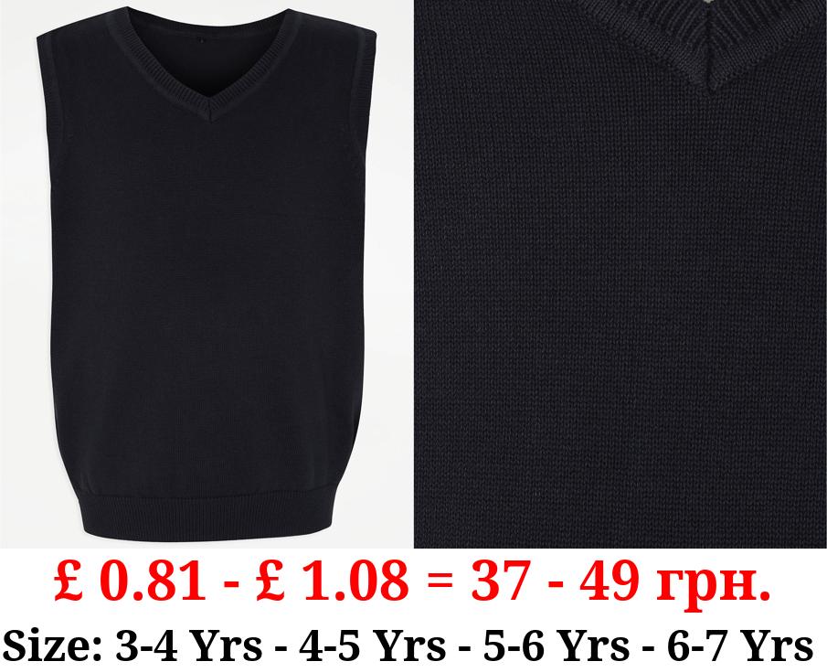 Navy V-Neck School Tank Top