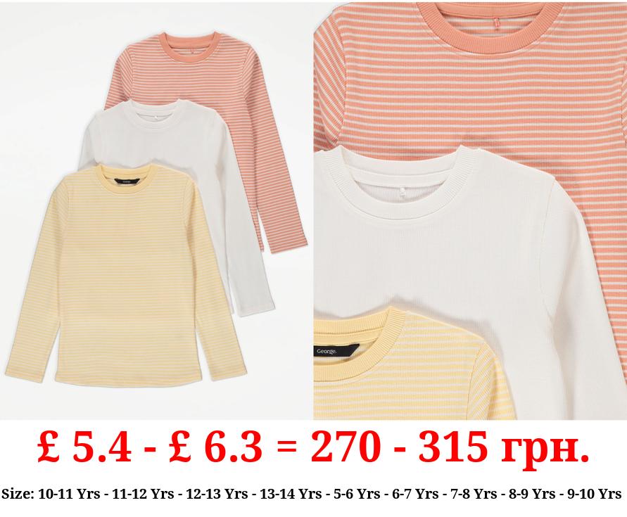 Striped Long Sleeve Tops 3 Pack