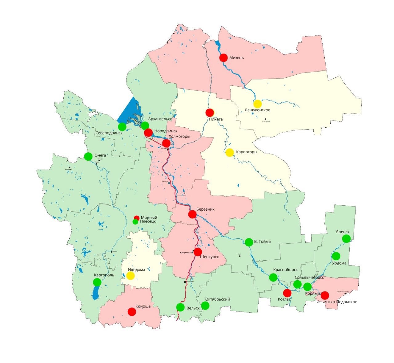 Карта архангельской области пнг