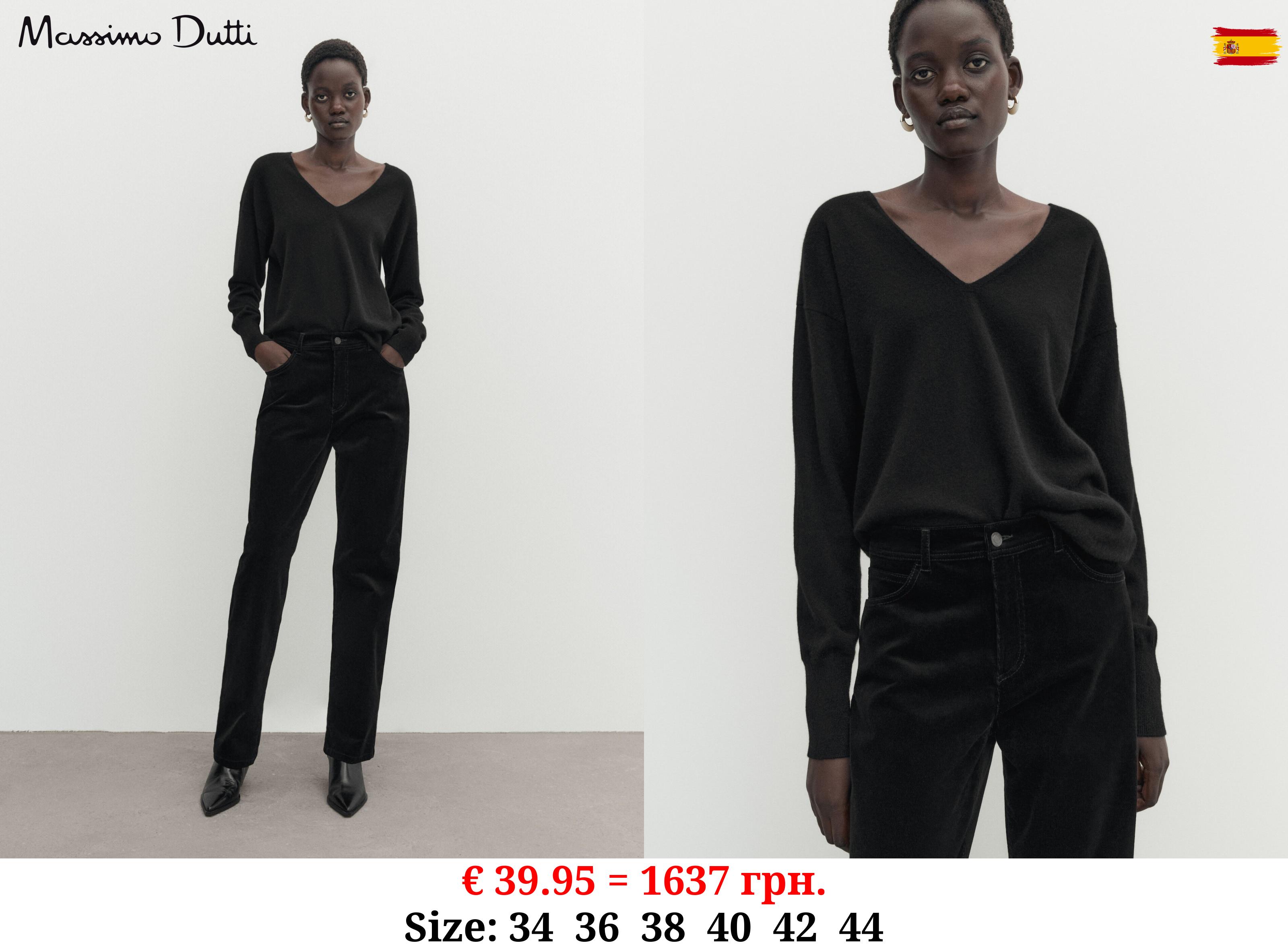 Relaxed straight fit needlecord trousers BLACK