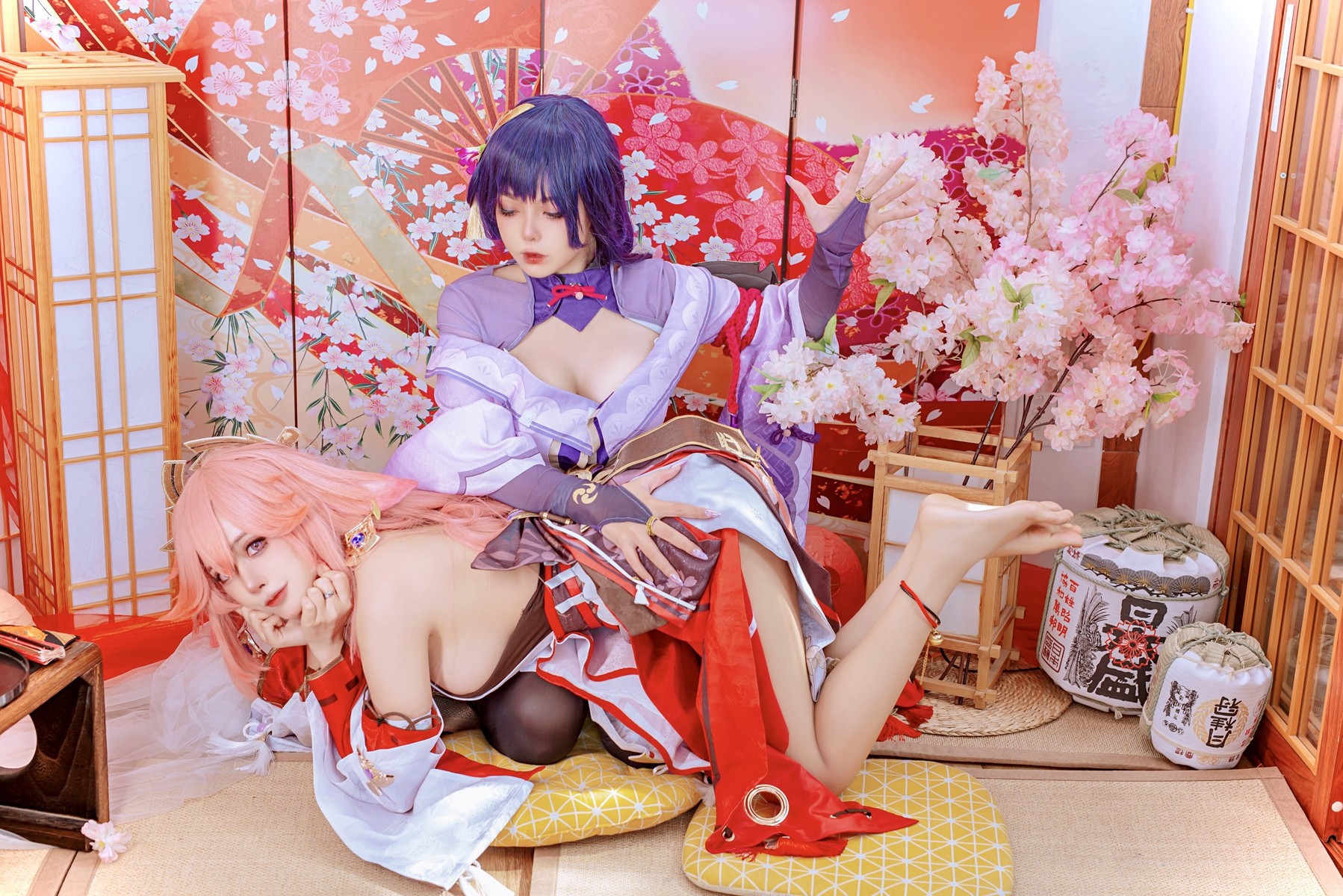 Cosplay 日本性感萝莉Byoru 八重神子 雷電将軍 Set.01 16