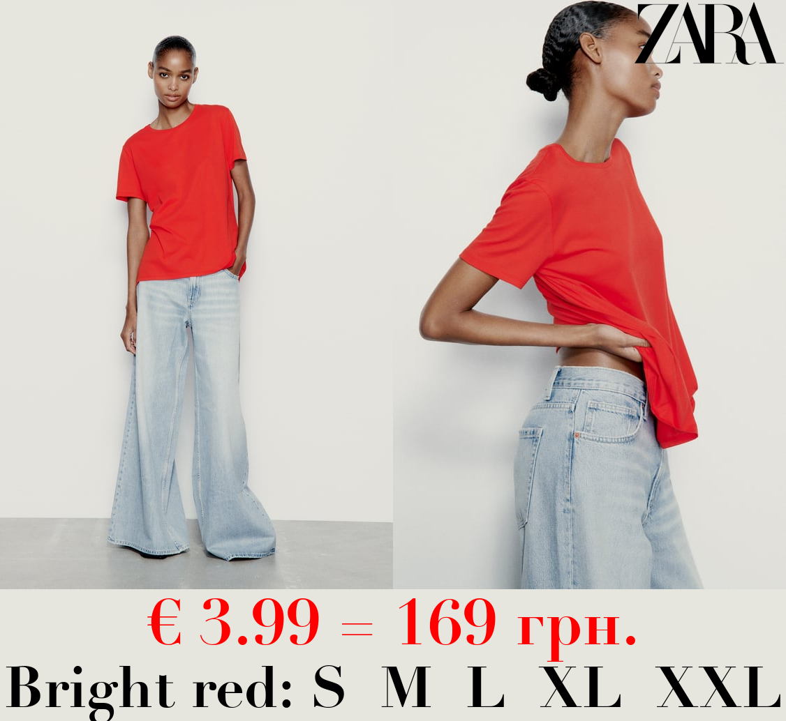BASIC T-SHIRT WITH ASYMMETRIC HEM