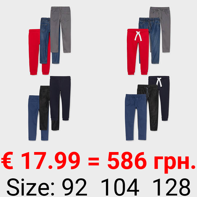 Multipack 6er - Slim Jeans, Baumwollhose und Jogginghose